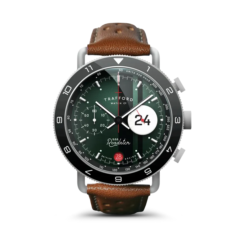 Trafford S.O.E. Roadster Williams, green dial, steel case