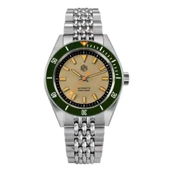 San Martin SN0115-G with brown dial and green ceramic bezel