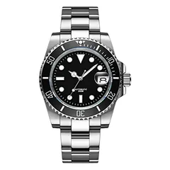 Addiesdive H3AC with sterile black dial (no logo) and black ceramic bezel on the three-link bracelet