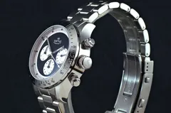 Timefactors Smiths Vanguard PRS-32, black reverse-panda chronograph dial with white sub-dials, on bracelet