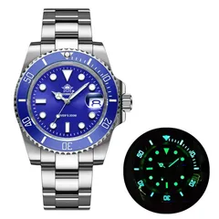 Addiesdive H3QZ with blue dial and blue ceramic bezel on the steel bracelet