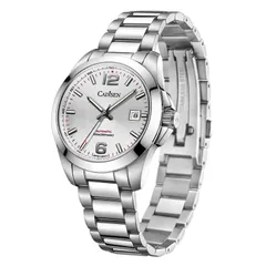 Cadisen C8197 with white dial on a steel bracelet