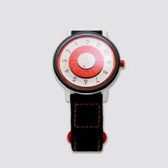 NASA-themed Anicorn ver.ACES edition in white Cerakote with an orange disc dial on a black textile strap
