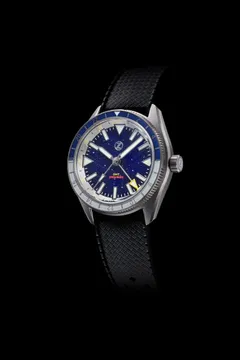 Zelos Horizons GMT 200m SS Aventurine Timekeepers Edition, dark blue aventurine dial with yellow GMT hand