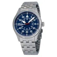 Islander 39mm Pilot in stainless steel with blue Type-B dial on steel bracelet