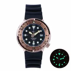 Heimdallr HMSG11 Tuna Can in rose gold PVD with rose gold bezel on rubber strap