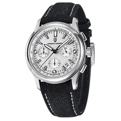 Pagani Design PD-1781 chronograph with textured white dial on black strap