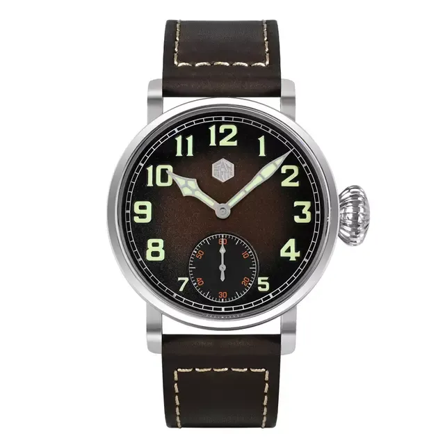 San Martin SN095-G-DA 44.5mm pilot with ST3621, brown gradient dial and small seconds