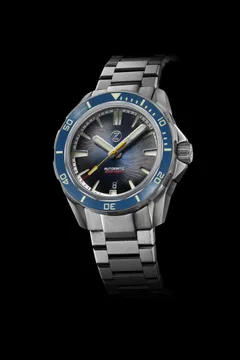 Zelos Swordfish Ti 42mm (2020), midnight blue whirlpool dial, blue ceramic bezel