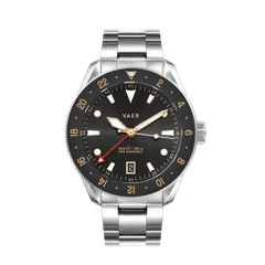 Vaer G2 Meridian Gilt GMT 42mm on steel bracelet