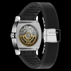 MAEN Grand Tonneau Jump Hour M8 display caseback with custom rotor