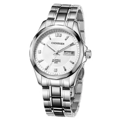 Cadisen C8051M day-date automatic with white dial on a steel bracelet