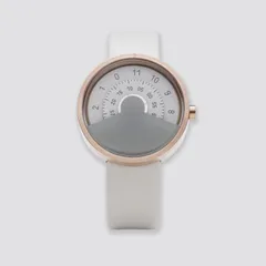 Anicorn Series 000 Rose Gold & Gray concentric-disc dial on a leather strap