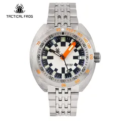 Tactical Frog Sub 300T V2 with black and white checkerboard (Army) dial on steel bracelet