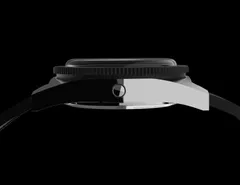 Zelos DMT case side at 9 (Zelos render), showing the helium release valve