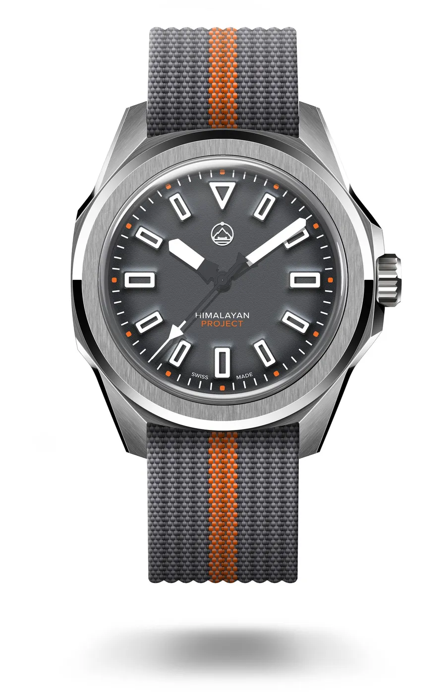 Ocean To Orbit Himalayan Project Base Camp, grey dial, titanium case, on striped nylon strap