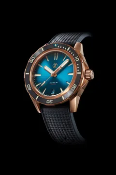 Zelos Swordfish 40mm Bronze Teal, teal fumé dial and black ceramic bezel
