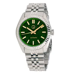 Islander Brookville Hi-Beat with green aventurine dial, gold-tone hands and fluted bezel