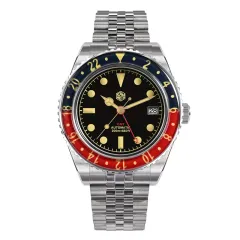 San Martin SN005-B1 GMT with matte black dial