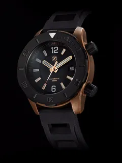 Zelos Abyss 3000m Bronze, black dial, black DLC bezel