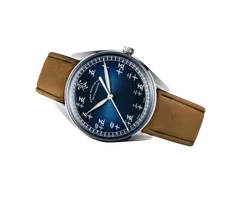 ELKA X13-0804, Ace x ELKA Diversity Series, gradient blue dial with white lumed Chinese numerals, on cognac suede