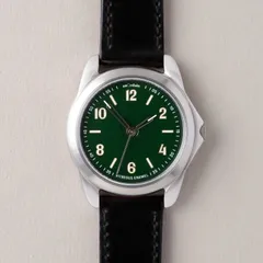 anOrdain Model 2 36mm Racing Green, dark green vitreous enamel dial with straw-coloured hands, on black shell cordovan strap
