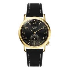 KUOE Old Smith 90-007, Gold Case, Black, on cordovan leather strap
