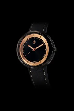 Zelos Chroma 2 Rose Gold, black case, black dial with rose-gold reflector ring and hands