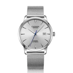 Cadisen C8097 automatic with silver-white dial on a steel mesh bracelet