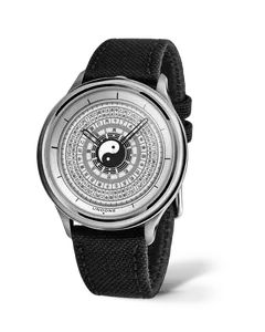 Undone Zen Cartograph MK-1 Prototype with steel case and silver compass dial on a black Cordura strap