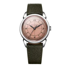 Furlan Marri Cornes de Vache Salmon Sector ref. 2154-A on green leather strap