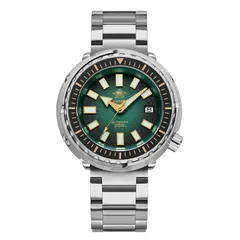 Addiesdive AD2090 with green gradient dial, gold-tone hands and black bezel