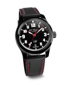 JS Watch Co. Reykjavik Sif N.A.R.T. Black Case, Red Hands