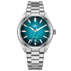 AddiesKIN K014 with teal blue relief-pattern mother-of-pearl dial