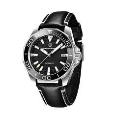 Pagani Design PD-1668 with black dial on black leather strap