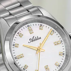 Addies AW25909 dial close-up with crystal-set markers and minute track