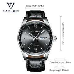 Cadisen C1020 dimension drawing (41mm case, 13mm thick, 22mm strap)