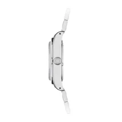 Traska Commuter 34 case profile showing crown and box sapphire