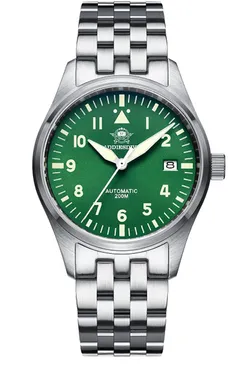 Addiesdive H2/AD2519 with green dial on the steel bracelet (H2 listing photo, shared by the NH35 and 8215 options)