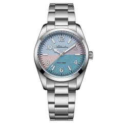 Addiesdive AD2555 Light Colorway, with a light blue, pink and turquoise colour-block dial