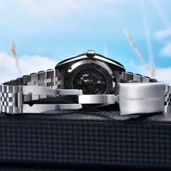 Pagani Design PD-1821 fold-over clasp signed Pagani Design, with the display caseback behind