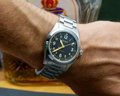 Cincinnati Watch Company Cincinnatus Field Automatic, black grainy dial, on the wrist