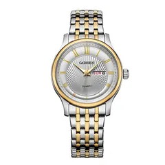 Cadisen C6128 quartz day-date with white dial in two-tone steel and gold-tone