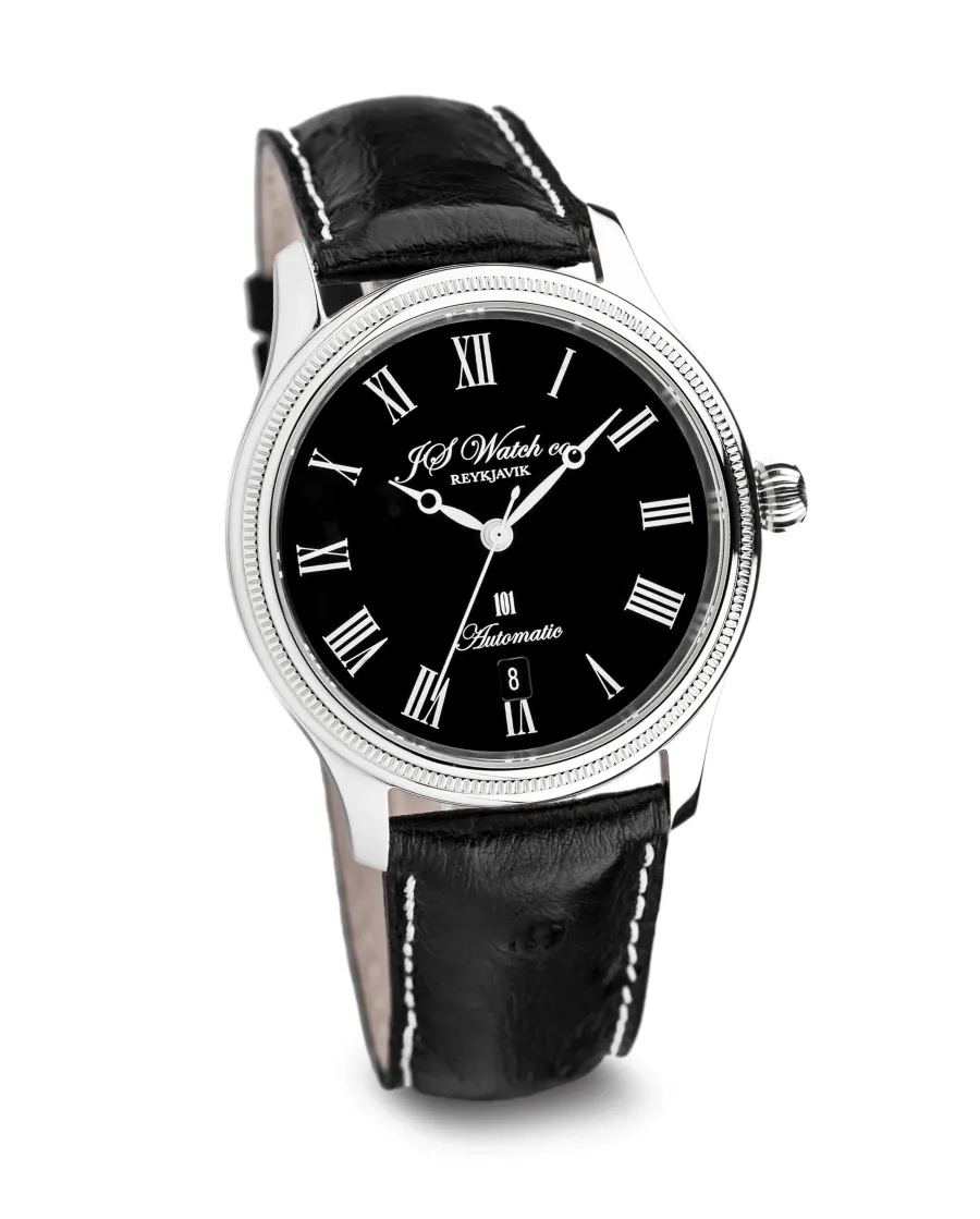 JS Watch Co. Reykjavik 101 38mm Black Roman