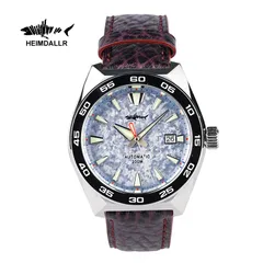 Heimdallr G-odzilla with frosted blue dial on leather strap