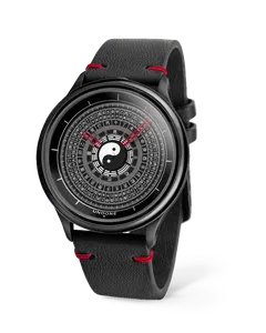 Undone Zen Cartograph Feng Shui Grandmaster with black case and black compass dial on a black strap