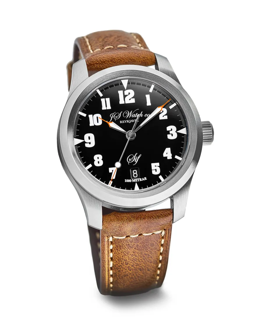 JS Watch Co. Reykjavik Sif N.A.R.T. Black, Orange Hands