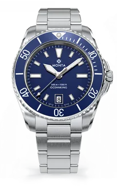 Monta Oceanking, blue dial and blue aluminum bezel
