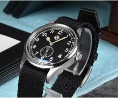 San Martin SN0105-G-XA at an angle on black one-piece nylon strap
