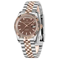 Pagani Design PD-1752 with rose gold bezel, brown dial and two-tone jubilee-style bracelet